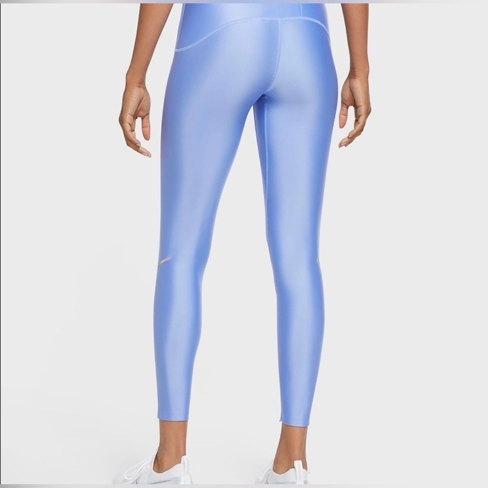 Nike Pro Running Mid Rise Compression Leggings Sky Blue Size S - Picture 2 of 5